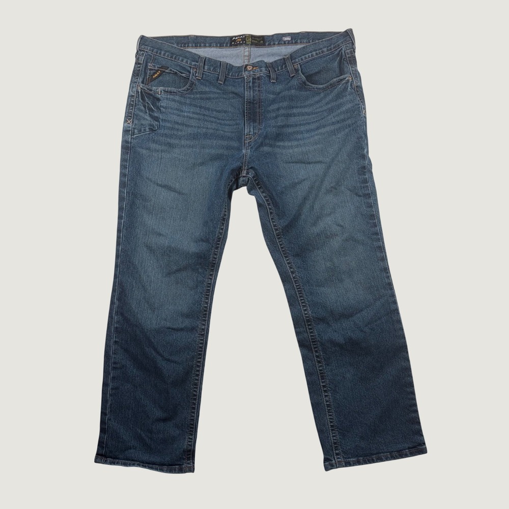 Ariat M5 Straight Leg Jeans Mens RBAR Denim Stretch 48x34 Blue Workwear Cowboy